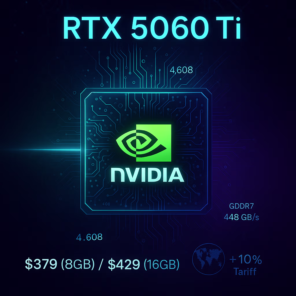 NVIDIA’s RTX 5060 Ti: An In-Depth Look at Pricing, Performance, and Tariff Impacts